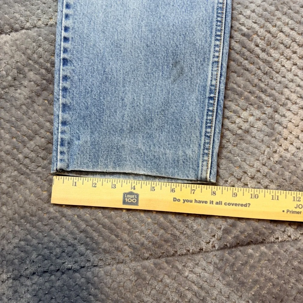 Levis 505 Mens Regular Fit Straight Leg Jeans Light Wash Blue 33x30 Denim Hemmed